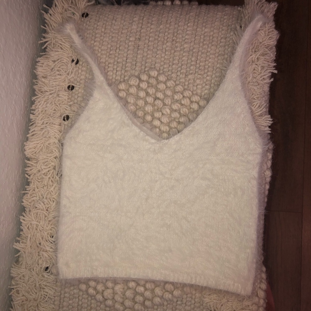 White Fur tank top